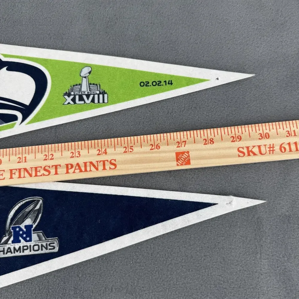 Seattle Seahawks Super Bowl XLVIII‎ Champions Pennant Lot of 2 30 Felt Banners